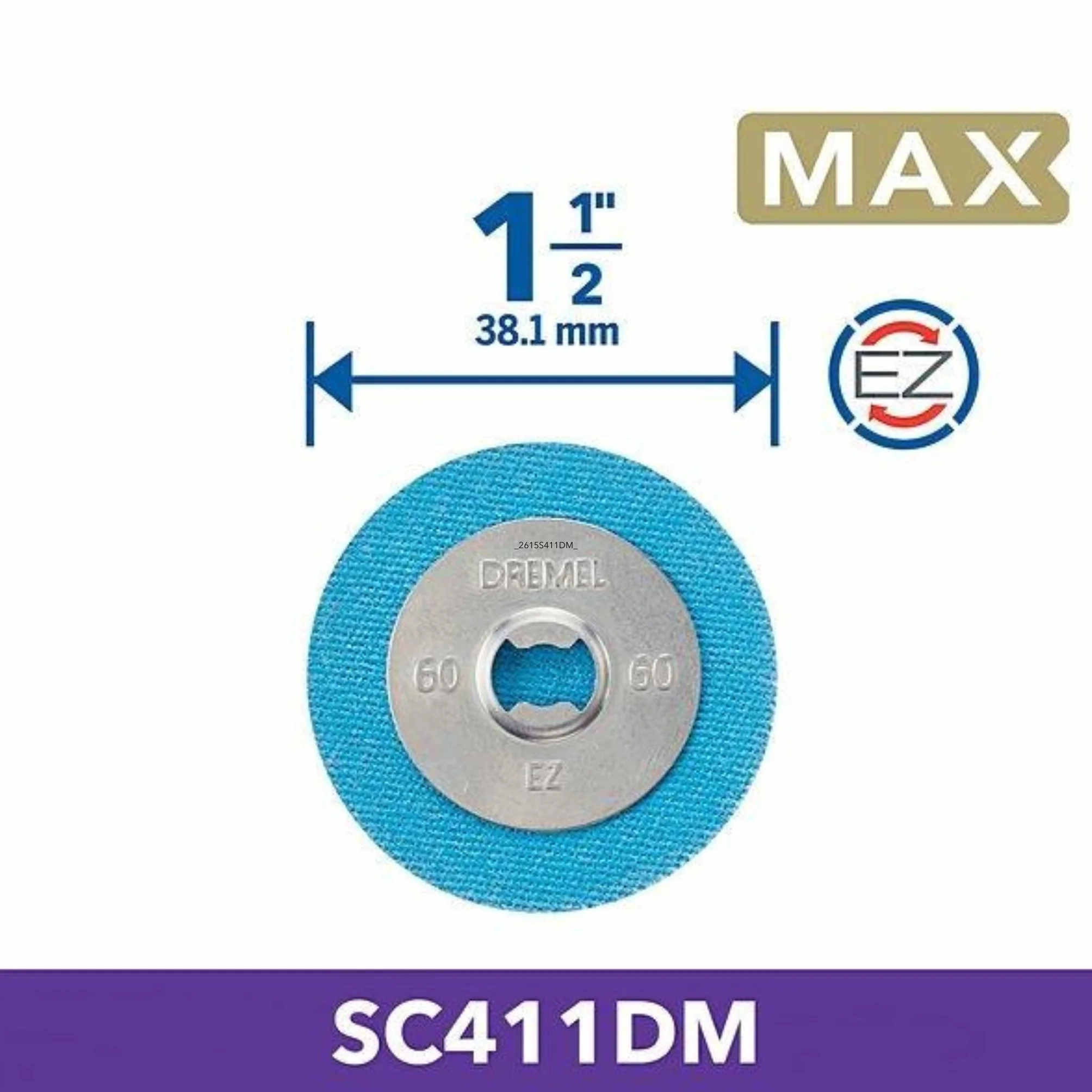 Dremel MAX - Disco abrasivo ad alte prestazioni (SC411DM), 3 dischi abrasivi in ossido di alluminio con diametro di 3,2 mm per modellare/levigare legno, plastica, metallo