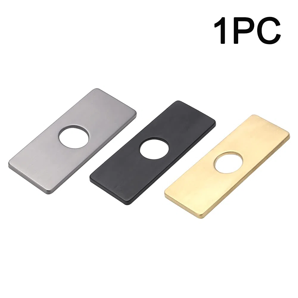 Piastra per foro per lavello da cucina, piastra di copertura del foro in acciaio inox, piastra di copertura rettangolare per rubinetto del lavandino del bagno cucina (grigio)