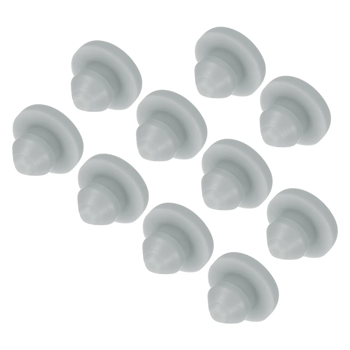 QUARKZMAN 10pz Tappo in Silicone per Fori, Montaggio Dia 4mm/0.2" Larghezza Scanalatura Stretta 1.5mm Tappi Copriforo Pannello Rotondo a Filo Gomma Impermeabili per Laboratorio, Grigio