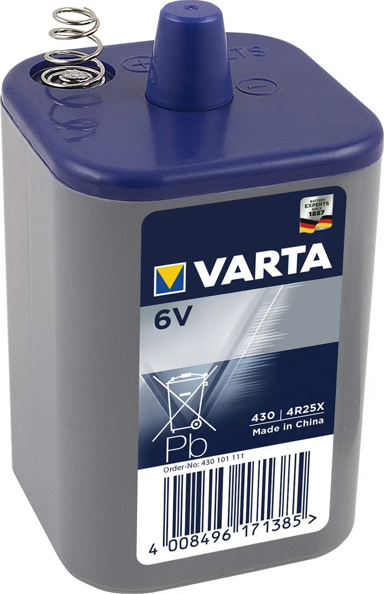 Varta Longlife 4R25 Zinco-Carbonio 6 Volts, ideale per Cantiere, allarme, segnaletica stradale luminosa, Agri