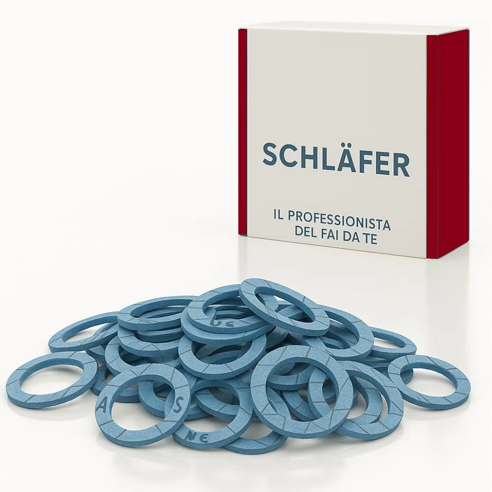 Schläfer 182830 | Guarnizioni idrauliche Piatte per Alte Temperature blu FASIT 3/4-2 mm, Sanitaria, Rubinetti, Raccordi Acqua, Caldaia, Gas, Impianti di Riscaldamento e Solare Termico. Conf 10PZ