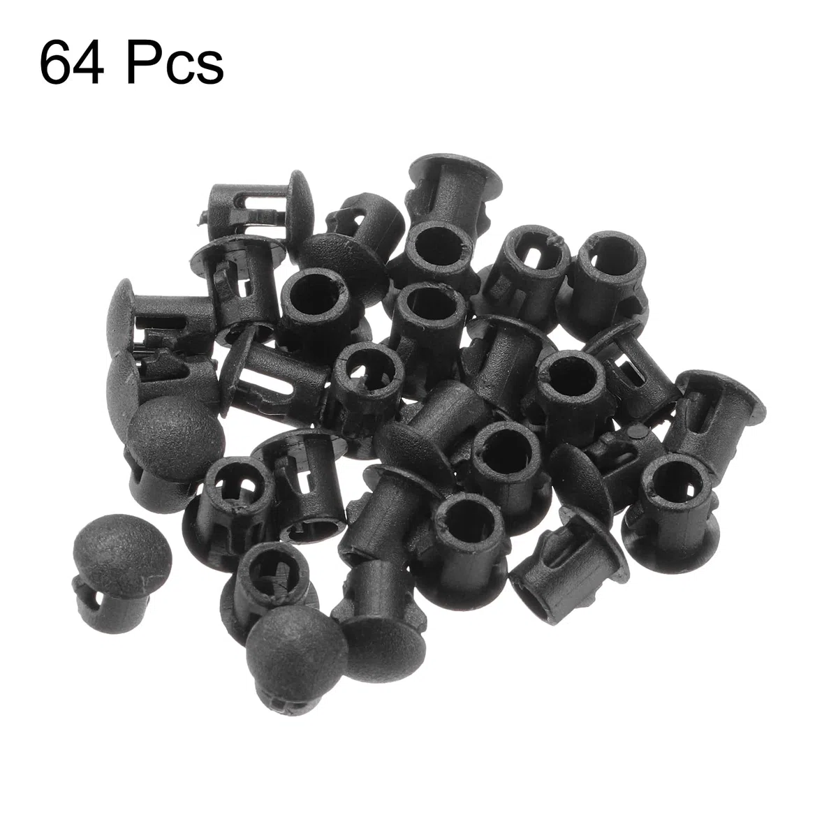QUARKZMAN 64pz Tappi Copriforo Nero, 7mm(1/4") Tappi Fori in Plastica Pannello Coprivite Copertura Cappucci Terminali per Tubi di Bloccaggio Mobili Armadi