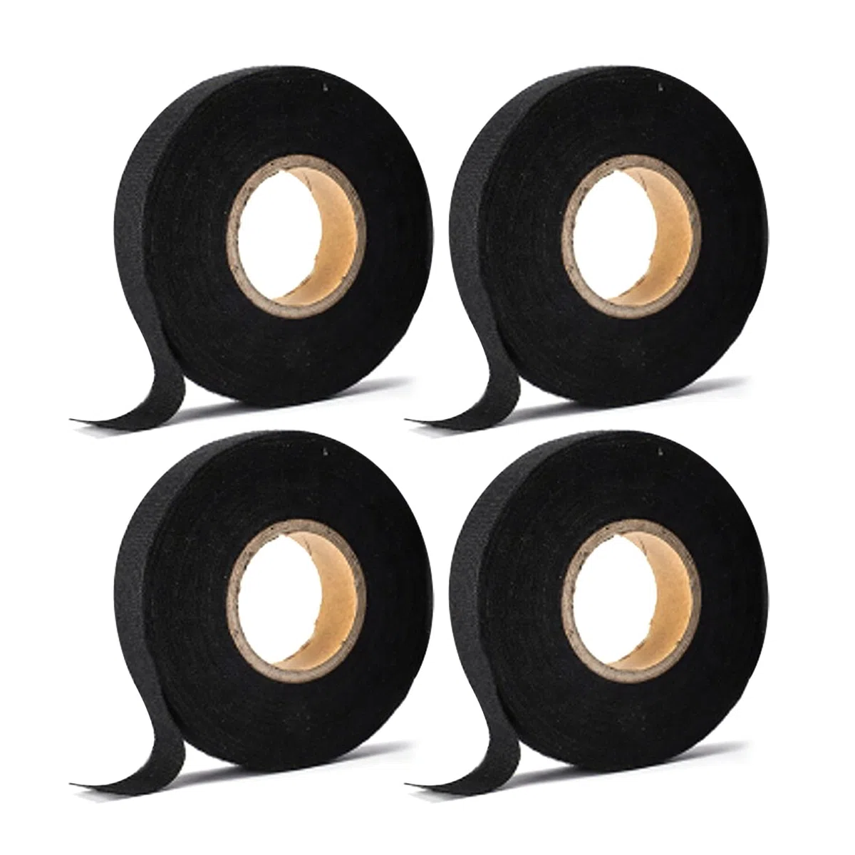 Nastro Tessuto Non 4 Pezzi Nastro Tessuto Nero Auto Nastro Isolamento, Nastro Cablaggio Automotive Nastro Elettrico, Nastro Antiscivolo per Casa, Auto Moto (19mm x 20m)