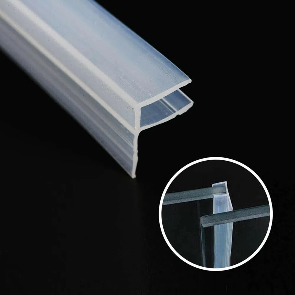 SPORTARC Striscia di tenuta per porta della doccia per vetro da 6 mm, 2 m a forma di F, perfetta guarnizione trasparente per schermo della doccia, ricambio per spessore del vetro 6 mm