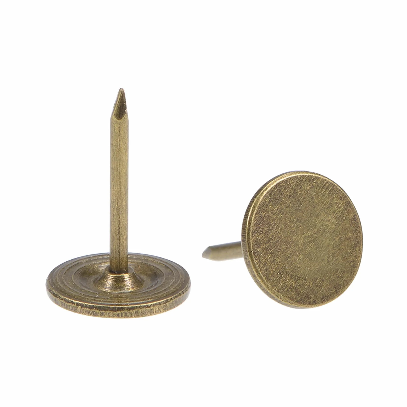 QUARKZMAN 30Pz Chiodi per Tappezzeria, Testa Piana 11mmx17mm Puntine da Disegno Chiodi Decorativi per Lavagna Sughero Mobili, Puntine per Mobili, Divani, Testate, Bronzo