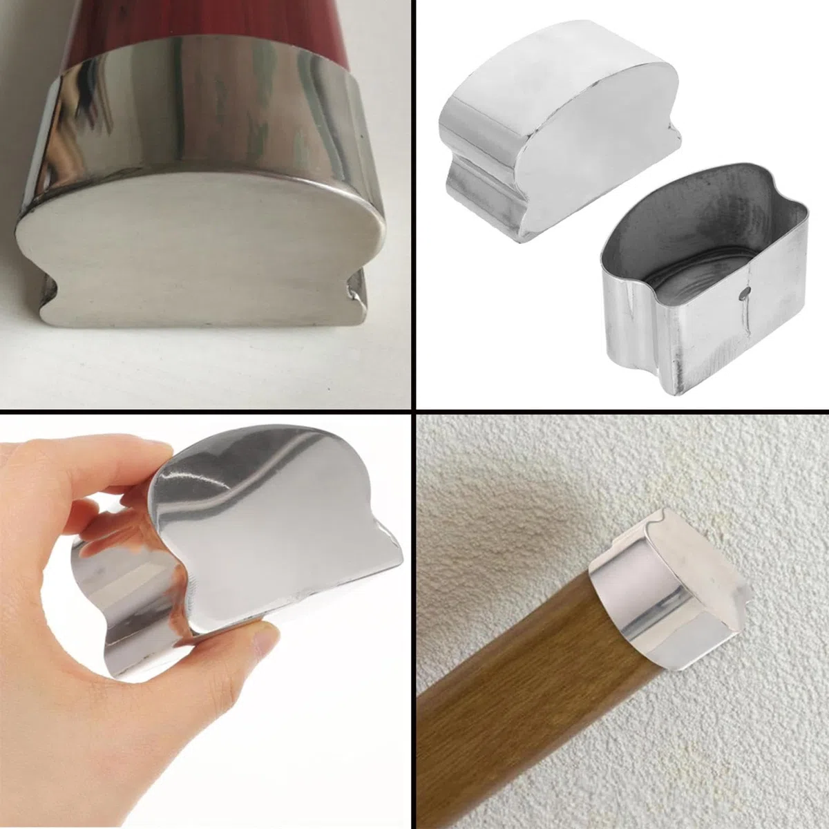 2 tappi terminali per corrimano in acciaio inox, protezioni per corrimano a ferro di cavallo, accessori per ringhiere per scale, centri commerciali, edifici per uffici
