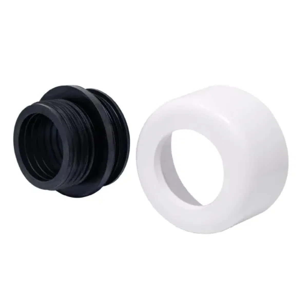80001330 PUCCI MORSETTO COMBINATO PER CANOTTO WC DN 48-58 MM COMPLETO DI ROSONE IN PLASTICA BIANCO.