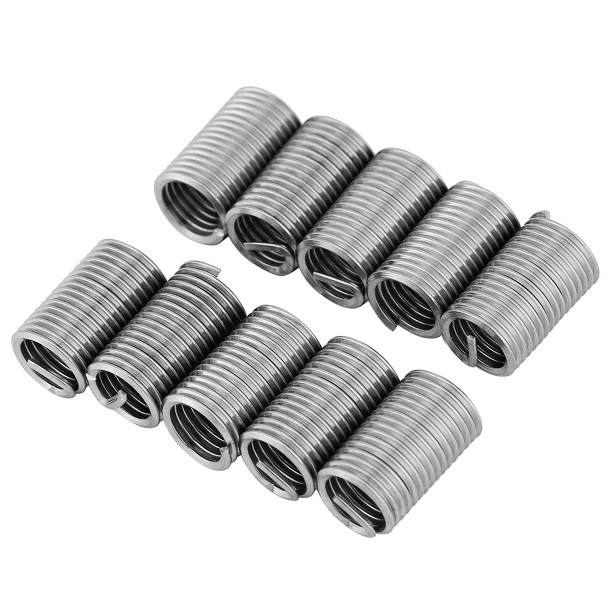 Helicoil M10X1.25X3D M8 X 1.25 Helicoil Acciaio Inossidabile 10 Pezzi 304 Acciaio Inossidabile Filo Manicotto Vite Inserti Filettatura Kit Riparazione M8X1.25X3D