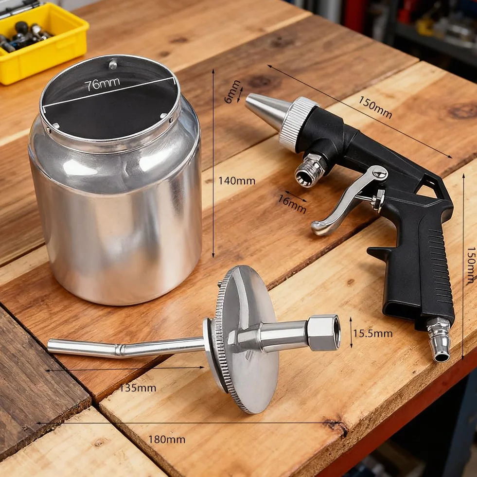 Pistola per sabbiatura ad aria compressa 6,2 bar Sandblaster 1000 Cc capacità vaso in alluminio portatile