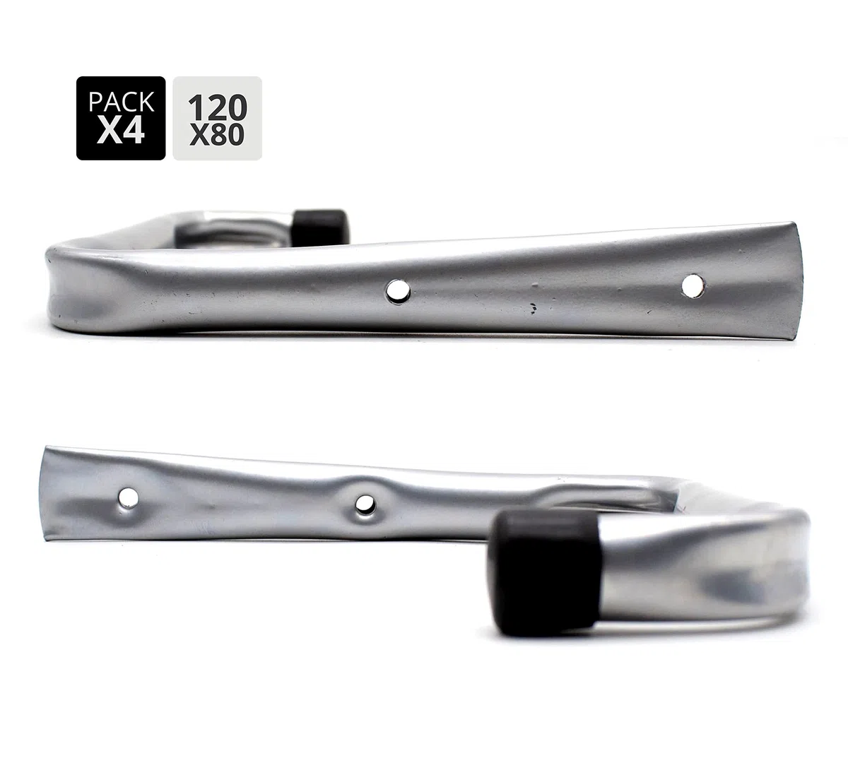 DOJA Barcelona | Ganci a U per Muro | 4 Ganci Bicicletta Muro Semplici | 120x80x55mm | Acciaio Zincato | Appendi Bici da Parete, Supporto da Parete per Kayak, Staffe Porta Attrezzature Sportive
