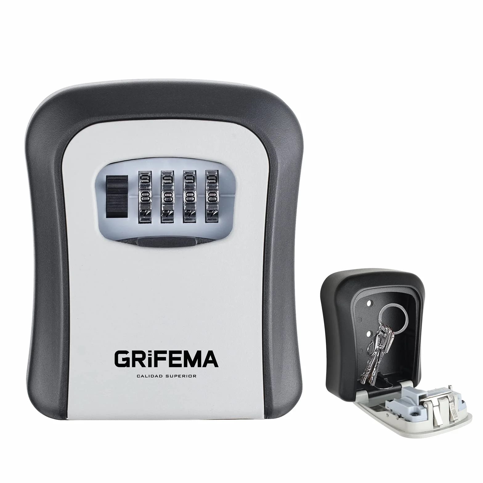GRIFEMA GA1003-1 Cassaforte per Chiavi Montata a Parete,Cassetta di Sicurezza a Chiave Impermeabile,Cassaforte Porta Chiavi da Esterno con 4 Cifre Combinazione Codice