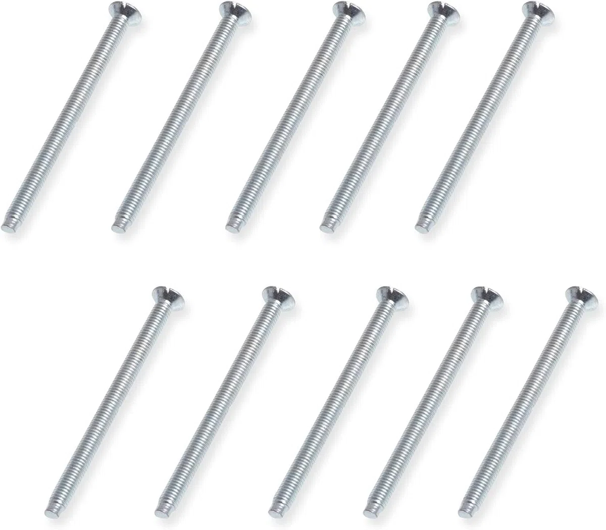 Set di 40 viti miste M3,5 da 35 mm, 40 mm, 50 mm e 75 mm di lunghezza, abbinate per interruttore e presa di corrente, zincate lucide, testa scanalata