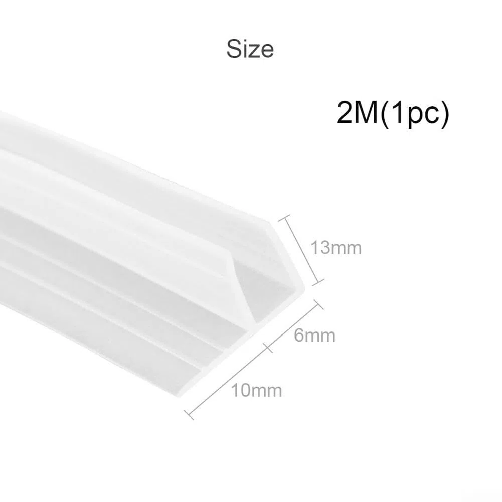 SPORTARC Striscia di tenuta per porta della doccia per vetro da 6 mm, 2 m a forma di F, perfetta guarnizione trasparente per schermo della doccia, ricambio per spessore del vetro 6 mm