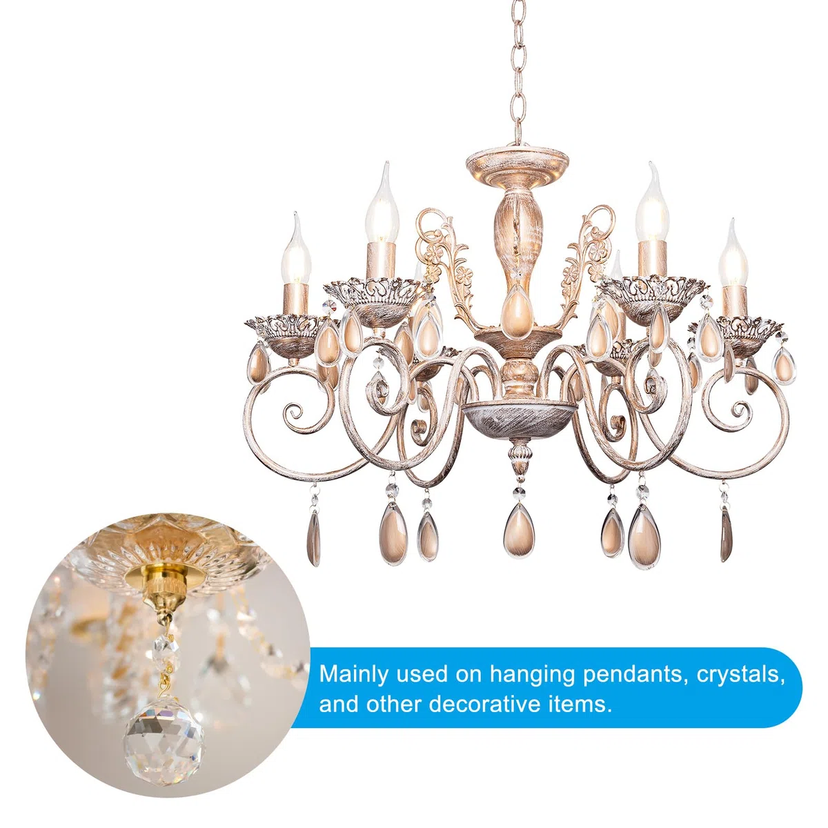 PATIKIL M3x0.5 Viti Occhiello 30pz Foro Bulloni Gancio Ring Apparecchio Decorativo per Candele Ciondolo Lampada Lampadario Fai Da Te Progetto Tono Oro