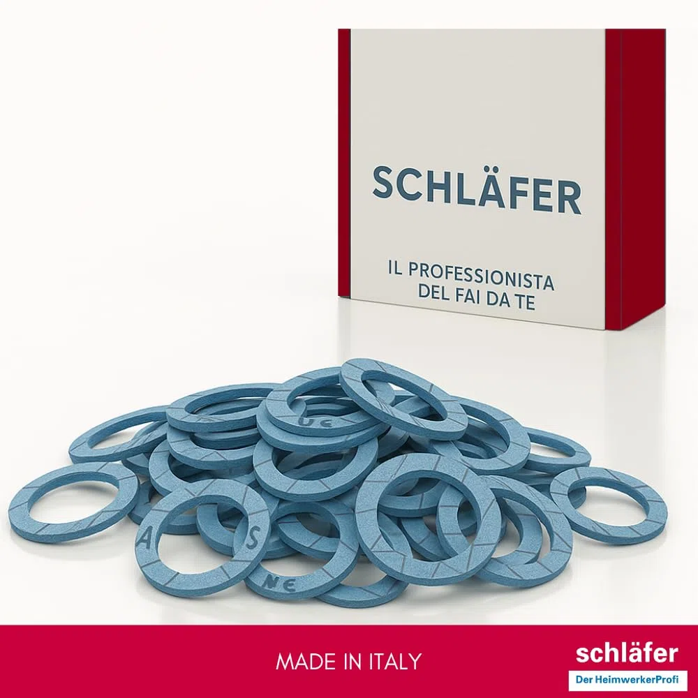 Schläfer 182830 | Guarnizioni idrauliche Piatte per Alte Temperature blu FASIT 3/4-2 mm, Sanitaria, Rubinetti, Raccordi Acqua, Caldaia, Gas, Impianti di Riscaldamento e Solare Termico. Conf 10PZ