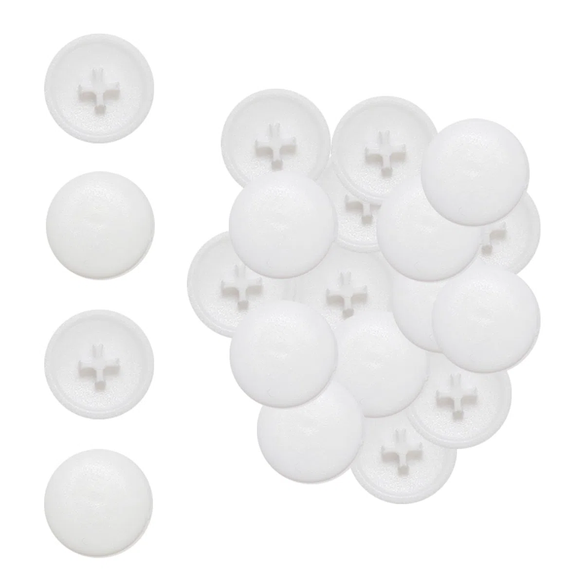 100 tappi bianchi per viti da 17 mm, in plastica, per mobili, armadi (viti non incluse)