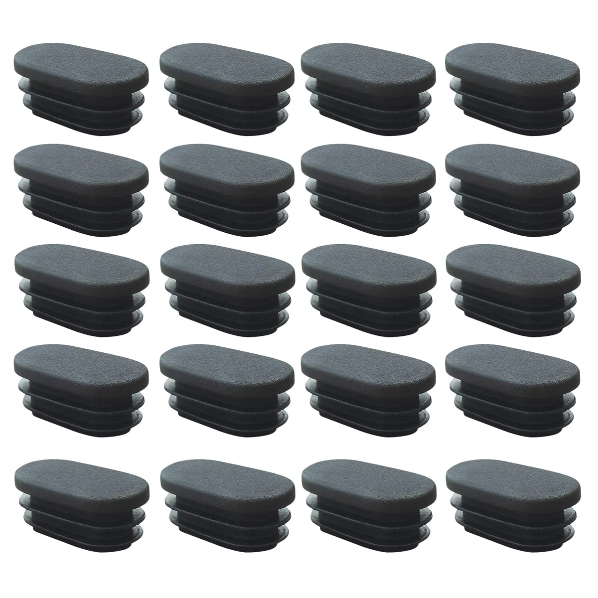20 tappi ovali per gambe della sedia, 20 x 40 mm, ovali, per sedie, da tavolo, per tubi ovali, in plastica