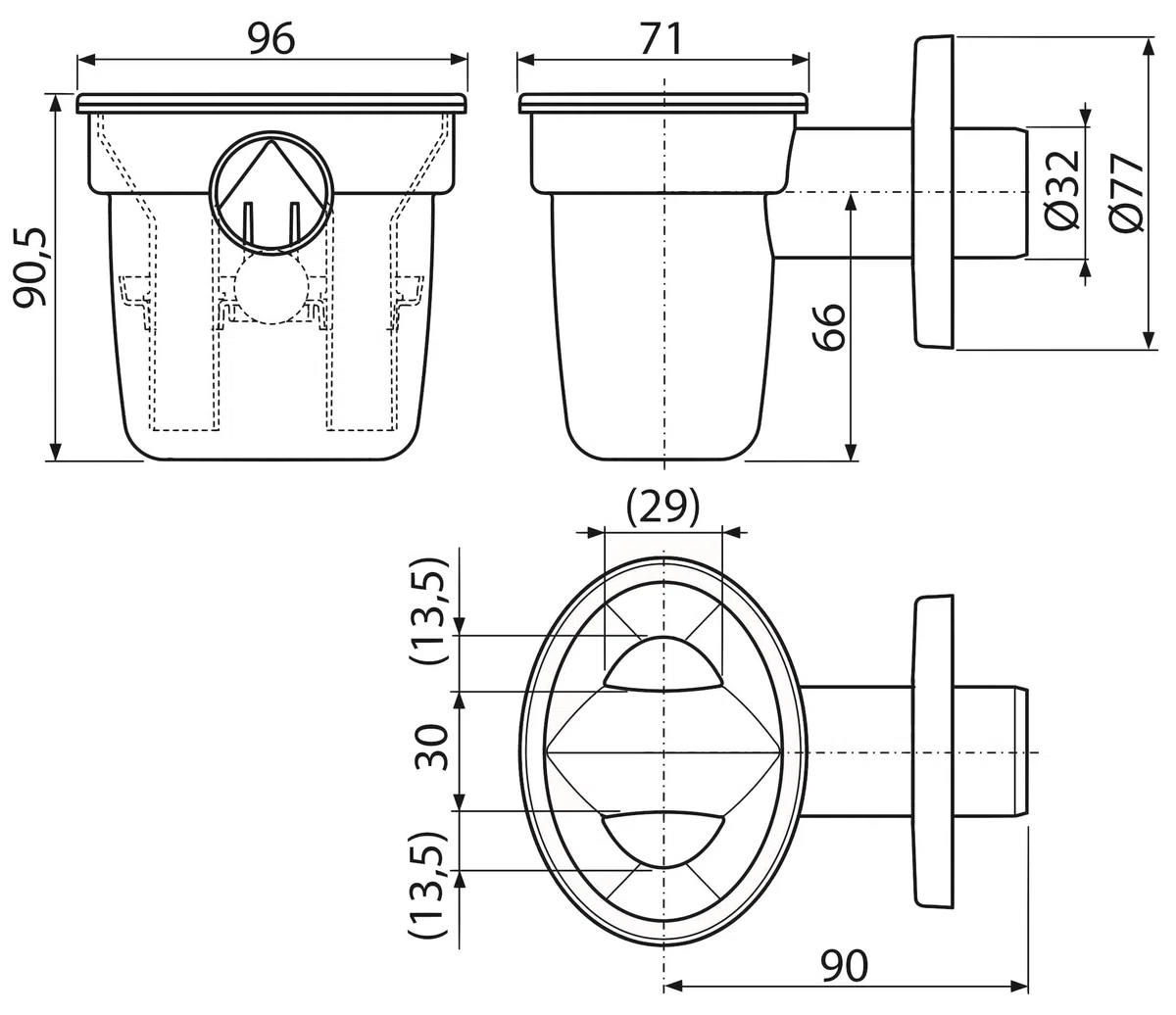 Imbuto sifone scarico per sifone condensato con riscaldamento a sfera sifone