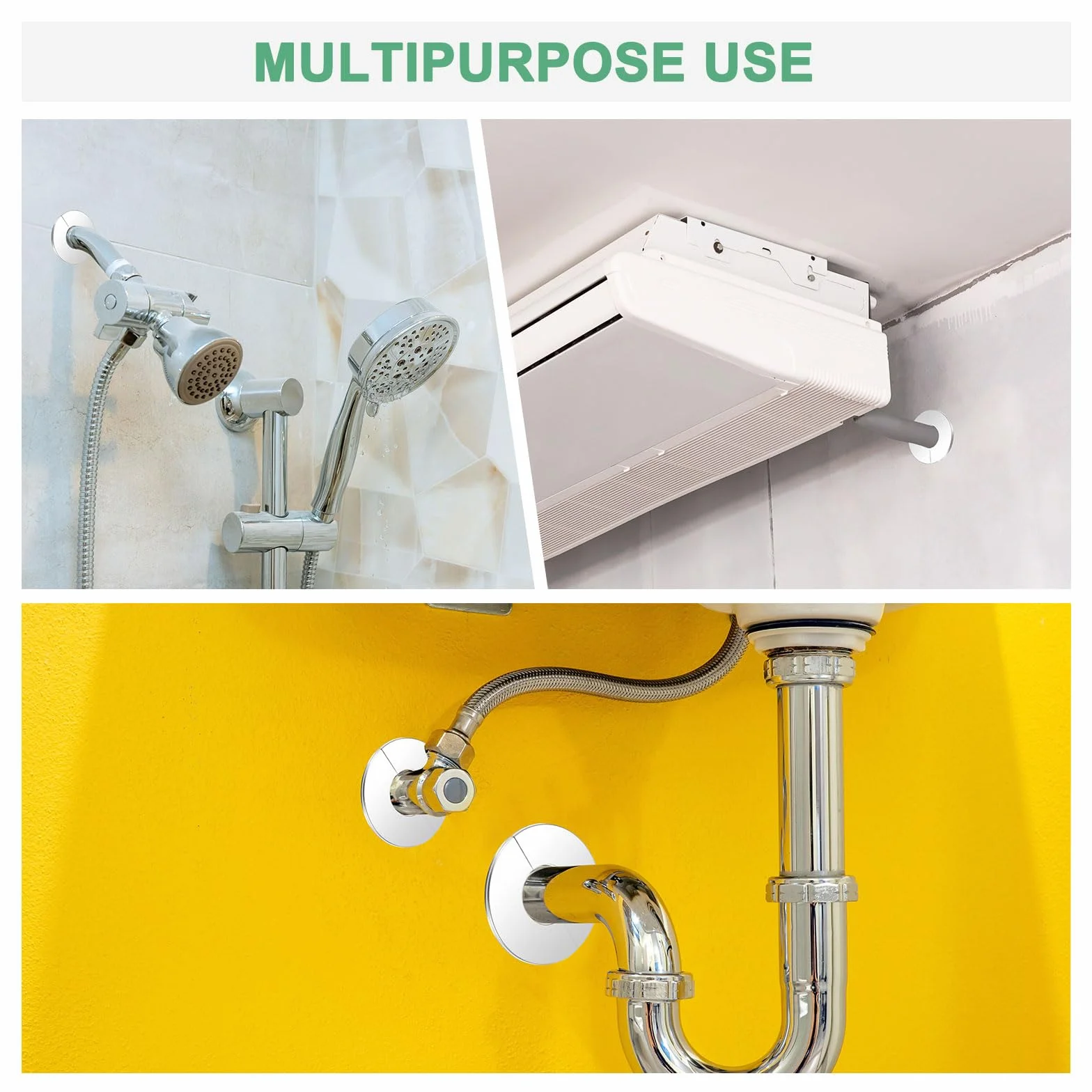 M METERXITY 4-Pack Flangia Divisa Da Parete, Per Tubo Con Diametro Esterno 0.9 Pollici/22mm 304 Acciaio Inossidabile Piastra Di Copertura Rotonda Autoadesiva Per Tubi Dell'Acqua/Rubinetto
