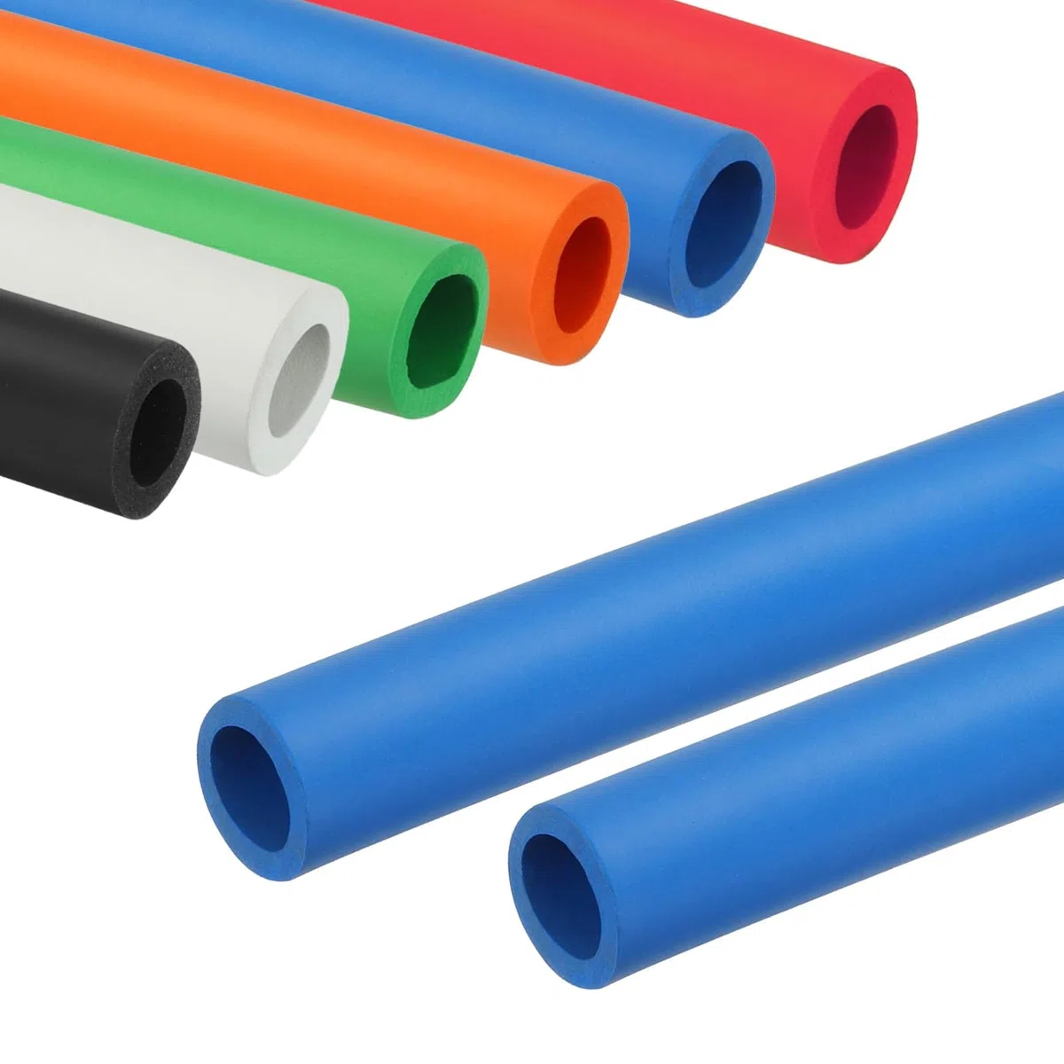 98cm Tubo Isolante Schiuma per Impugnature, ID 18/22/25/28/32.0mm Tubi di Spugna per Supporti Chitarra, Flessibile Antiscivolo Guaina di Isolamento per Palestra Attrezzatura(Blu,32.0mm x 5.0mm x 98cm)