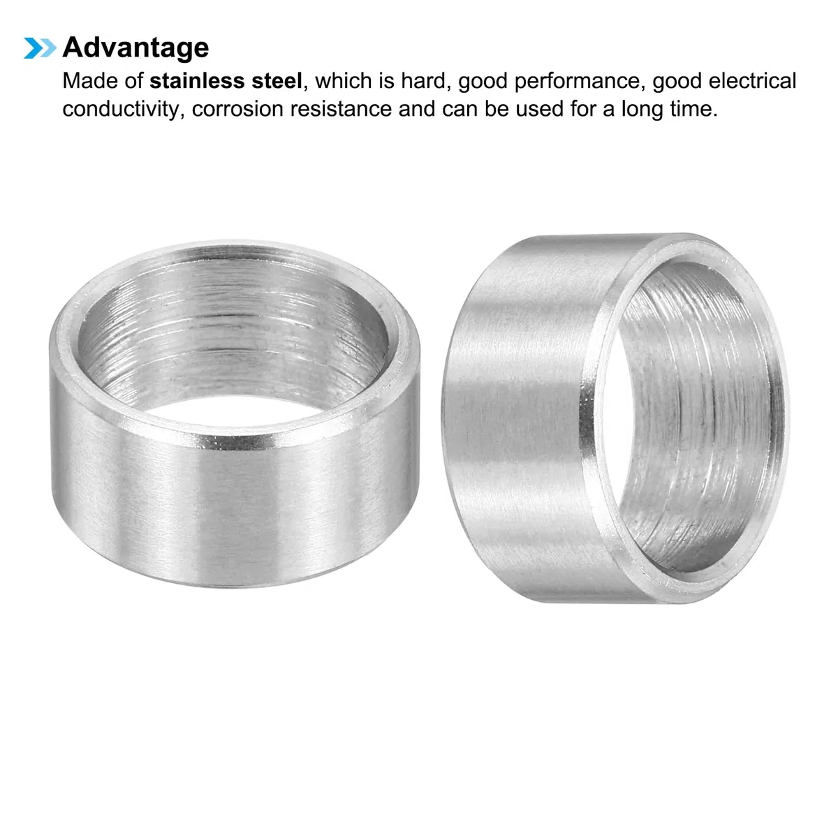 PATIKIL Distanziali In Acciaio Inox M10, 12Pcs Distanziali Metallici 10mm ID x 12mm OD x 6mm L Supporto Per Viti Per Viti 3/8" O M10