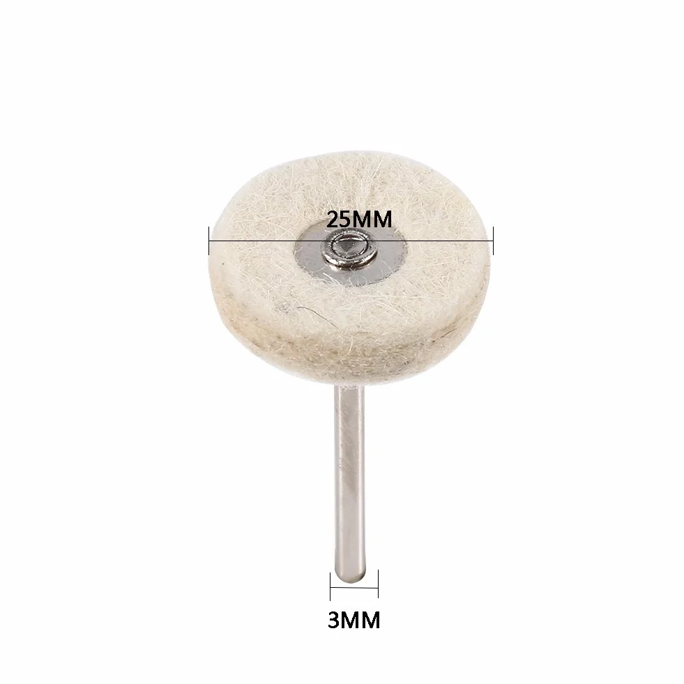 Garosa 10 Pezzi Rotella Lucidatura in Lana per Utensile Rotante, Disco per Mola Circolare con Impugnatura - Accessorio per Lucidare Acciaio Inox, Metallo, Alluminio, Cromato e Gioielli - Cotton Mop