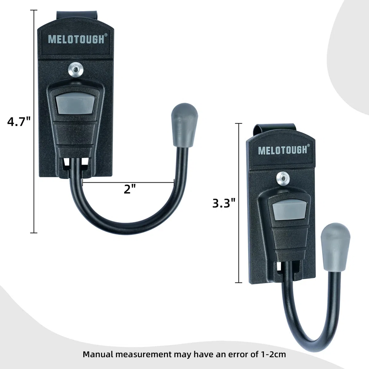 MELOTOUGH Gancio per cintura per attrezzi, fondina per trapano senza fili, con clip in metallo, per cintura da lavoro (grigio, 1 pezzo)