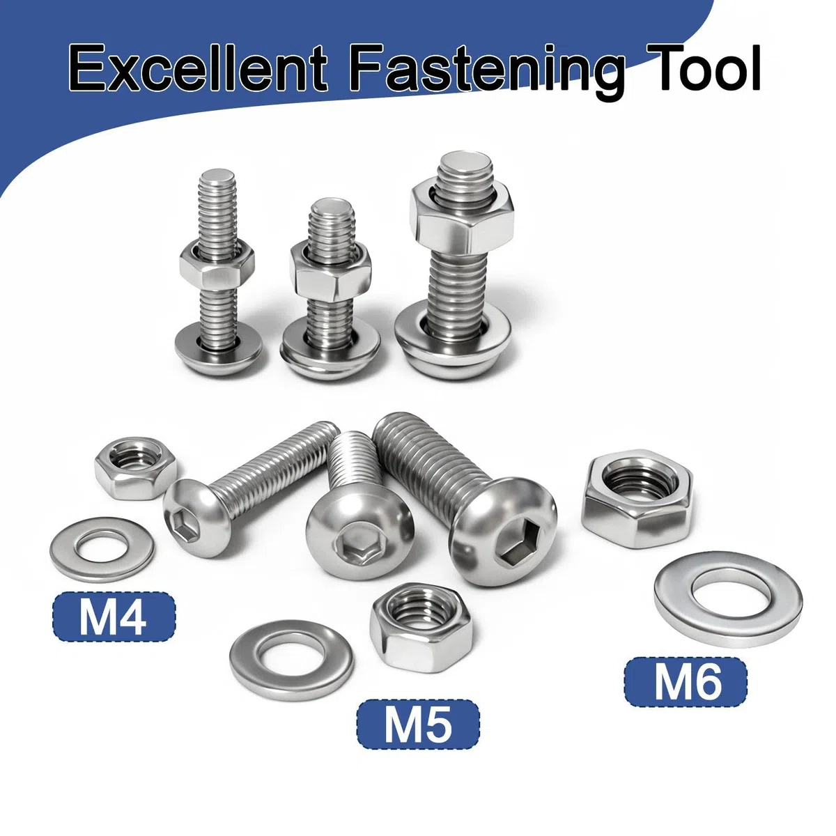50 Pezzi M4x20 mm Viti a testa tonda Brugola, M4 Set Viti Bulloni e Dadi Rondelle in Acciaio Inox 201 Adatto alla produzione di mobili e macchinari