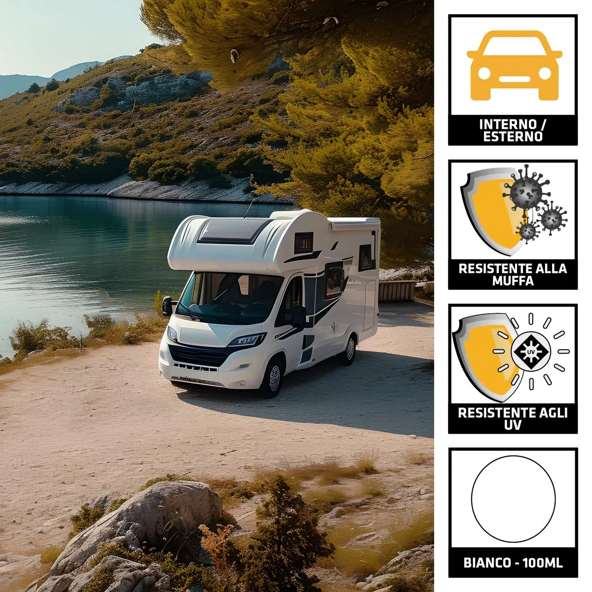 SIKA - Sigillante STP per caravan e camper - Sikaflex-522, Bianco - Adesivo elastico resistente a UV e intemperie - Per viaggi in totale sicurezza - Ideale per sigillature esterne - Formato 100ml