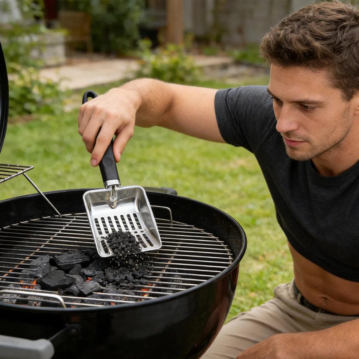 Setacciatore di Ceneri - 32.5 cm per Carbone Resistente alle Alte Temperature,Pala Forata in Acciaio Inossidabile per Cenere del - per Campeggio Giardino Interno ed Esterno