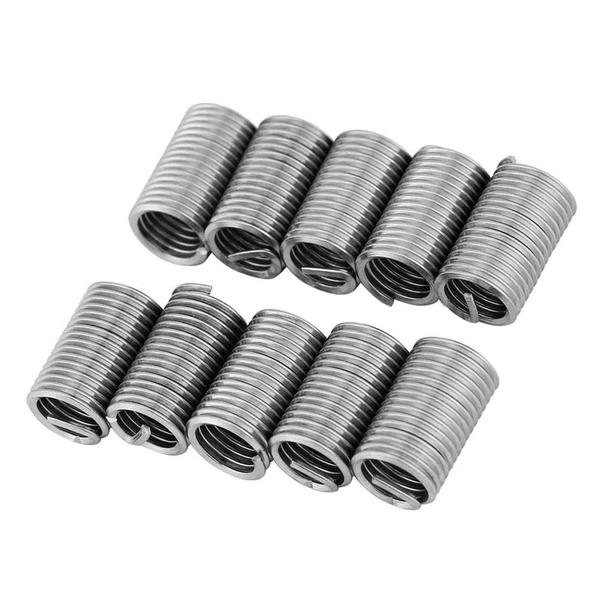 Helicoil M10X1.25X3D M8 X 1.25 Helicoil Acciaio Inossidabile 10 Pezzi 304 Acciaio Inossidabile Filo Manicotto Vite Inserti Filettatura Kit Riparazione M8X1.25X3D