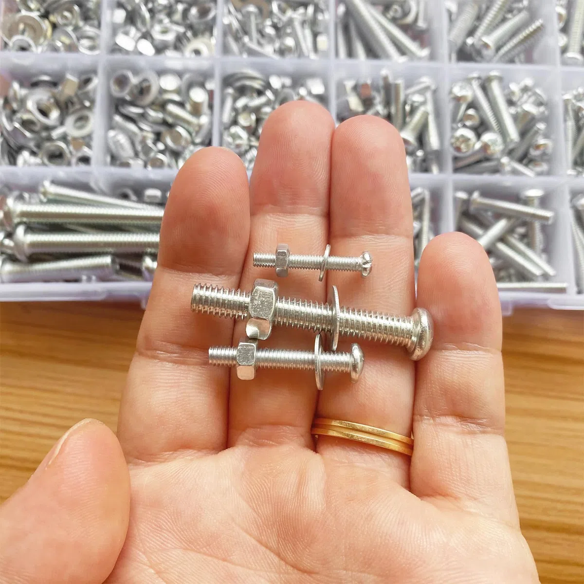 Frevoitna Set di 1080 Pezzi M3 M4 M5 M6 Bulloni e Dadi, Kit Viti e Rondelle, Assortimento Zincato per Casa, Ufficio, Prodotti Elettronici e Industriali