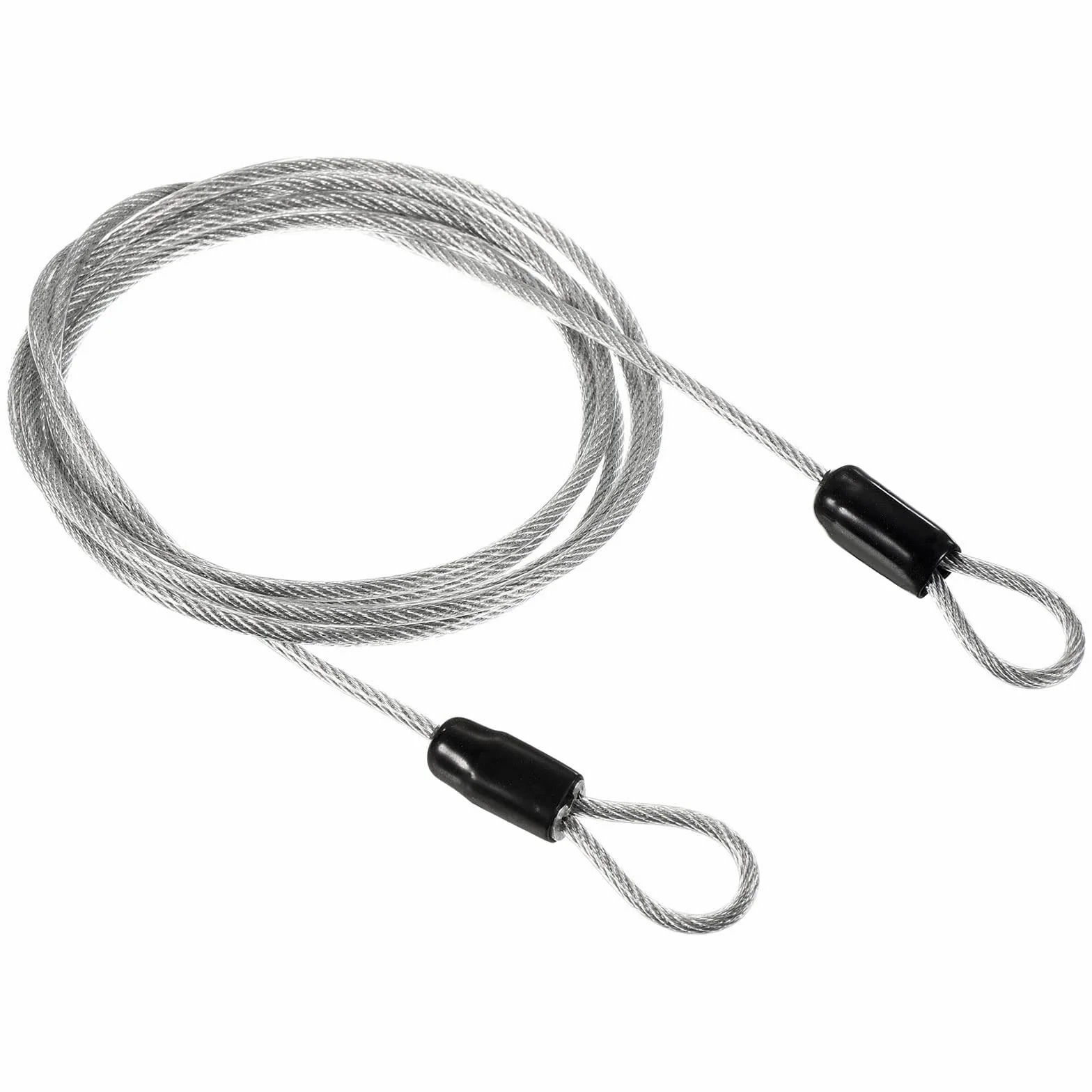 PATIKIL Sicurezza Cavo Acciaio 2.5mm x 1.5m Antifurto Rivestito Bagaglio Blocco Filo Corda Doppio Cerchio per Esterni Bici