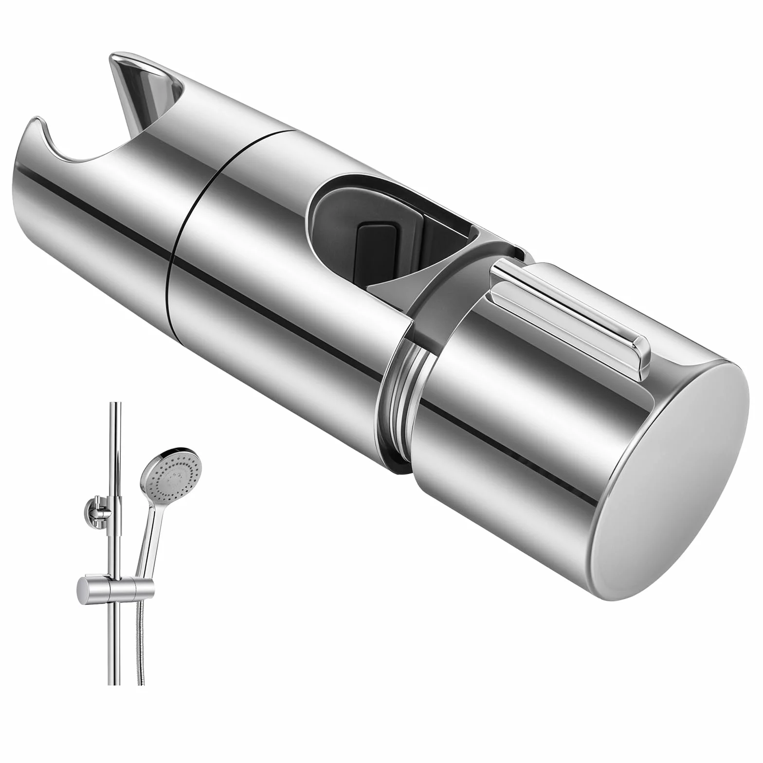 URAQT Universale Supporto Soffione Doccia, Supporto Doccia Regolabile a 360°, Rimovibile Supportos per Doccias Adatto per Asta Doccia da Diametro 18-25 mm, Universale Doccias Supportos Accessori Bagno