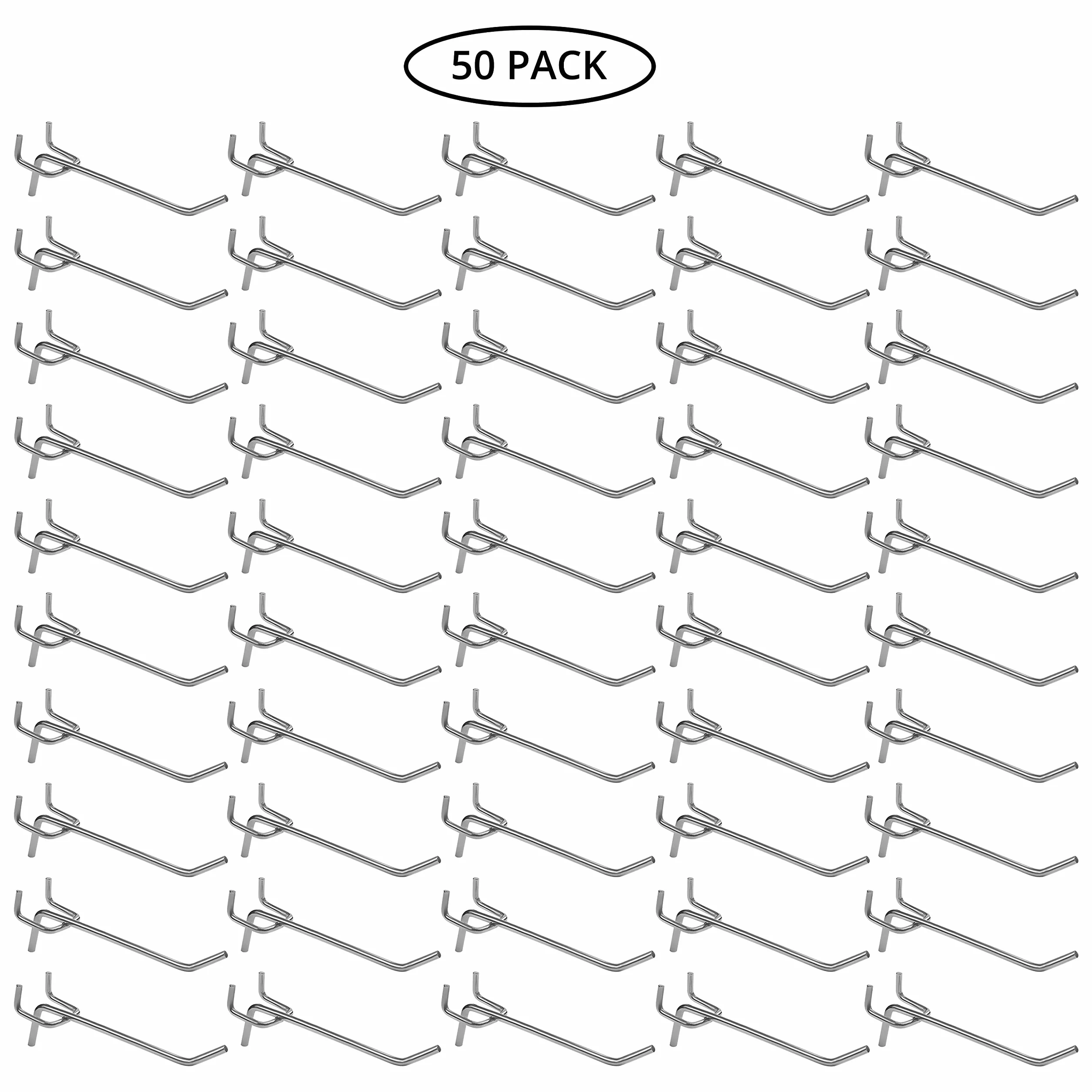 Belle Vous 50pz Ganci Pannello Portautensili in Acciaio - 10,5 cm - Ganci per Pannello Forato Portautensili per Resistenti - Ganci Porta Attrezzi Banco da Lavoro Officina, Garage e Scaffali Negozi