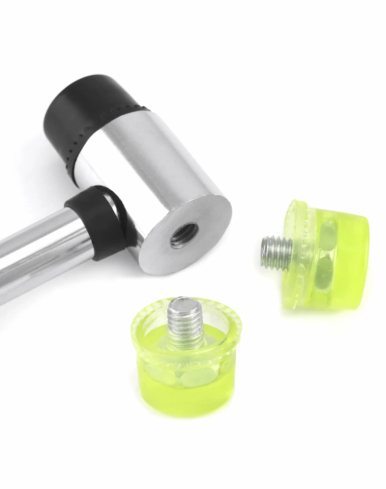 QWORK Martello Gomma, 25mm Piccolo Nylon Martello Con 2 Testine Di Ricambio Con Impugnatura In Gomma Antiscivolo Per Gioielli Strumenti Artigianali Fai Da Te Artigianato In Pelle