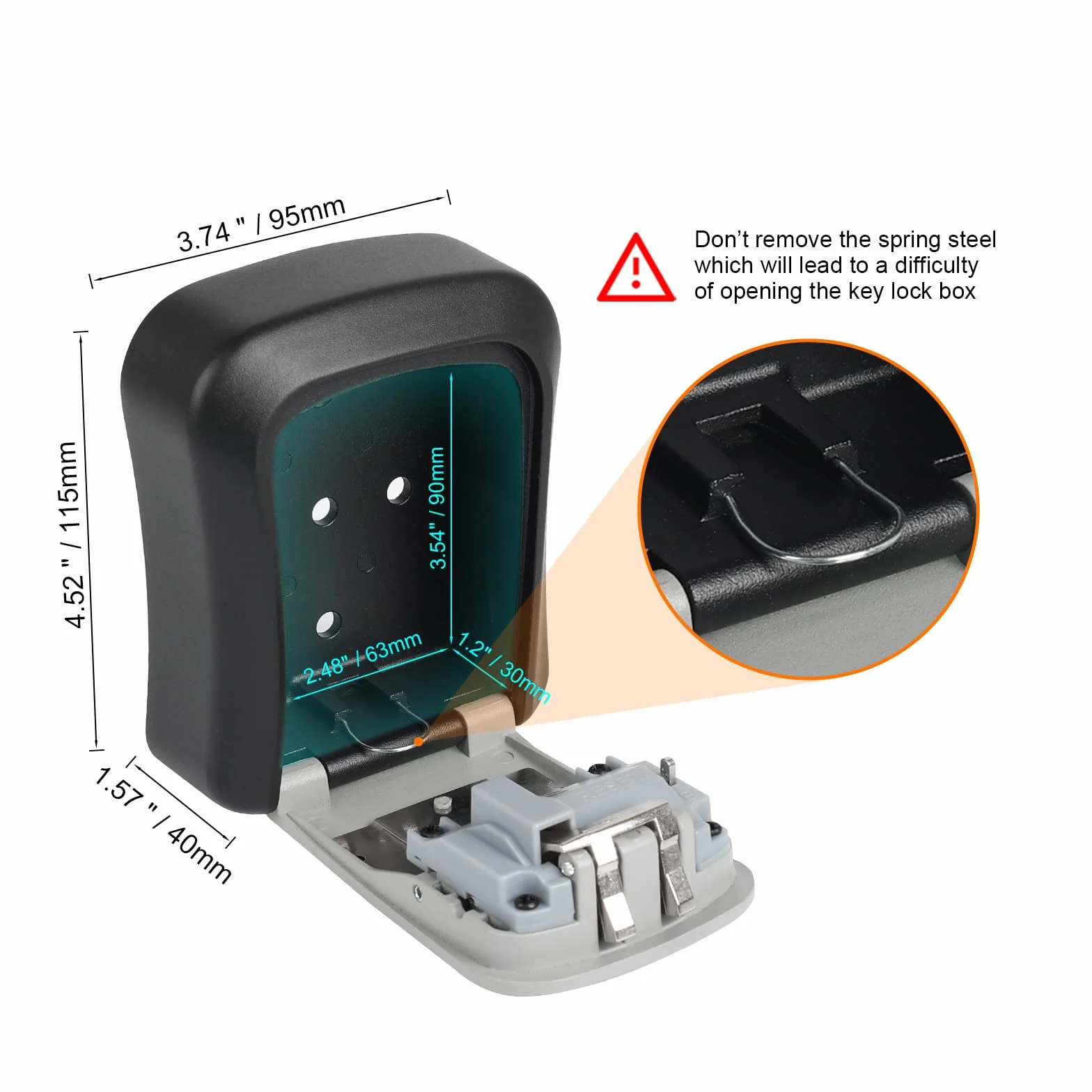 GRIFEMA GA1003-1 Cassaforte per Chiavi Montata a Parete,Cassetta di Sicurezza a Chiave Impermeabile,Cassaforte Porta Chiavi da Esterno con 4 Cifre Combinazione Codice
