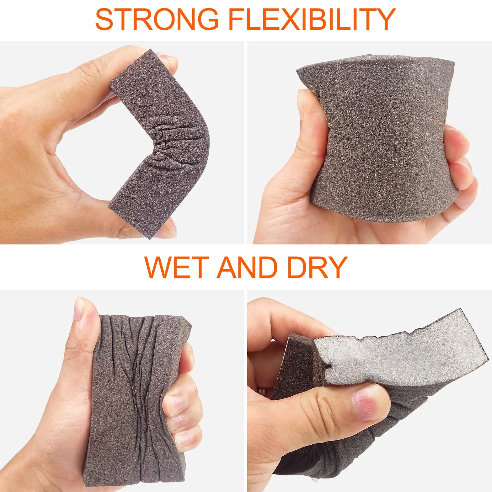 Brevanza Quattro Lati Spugna Abrasiva, Accessorio Manuale Spugne Carta Vetrata per Levigatura Pavimenti e Plastica, Spugnette Abrasive Blocco Fine Metalli, Set di Blocchi Abrasivi per Legno Cucina