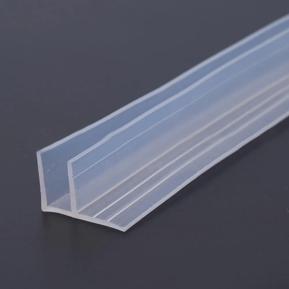 SPORTARC Striscia di tenuta per porta della doccia per vetro da 6 mm, 2 m a forma di F, perfetta guarnizione trasparente per schermo della doccia, ricambio per spessore del vetro 6 mm