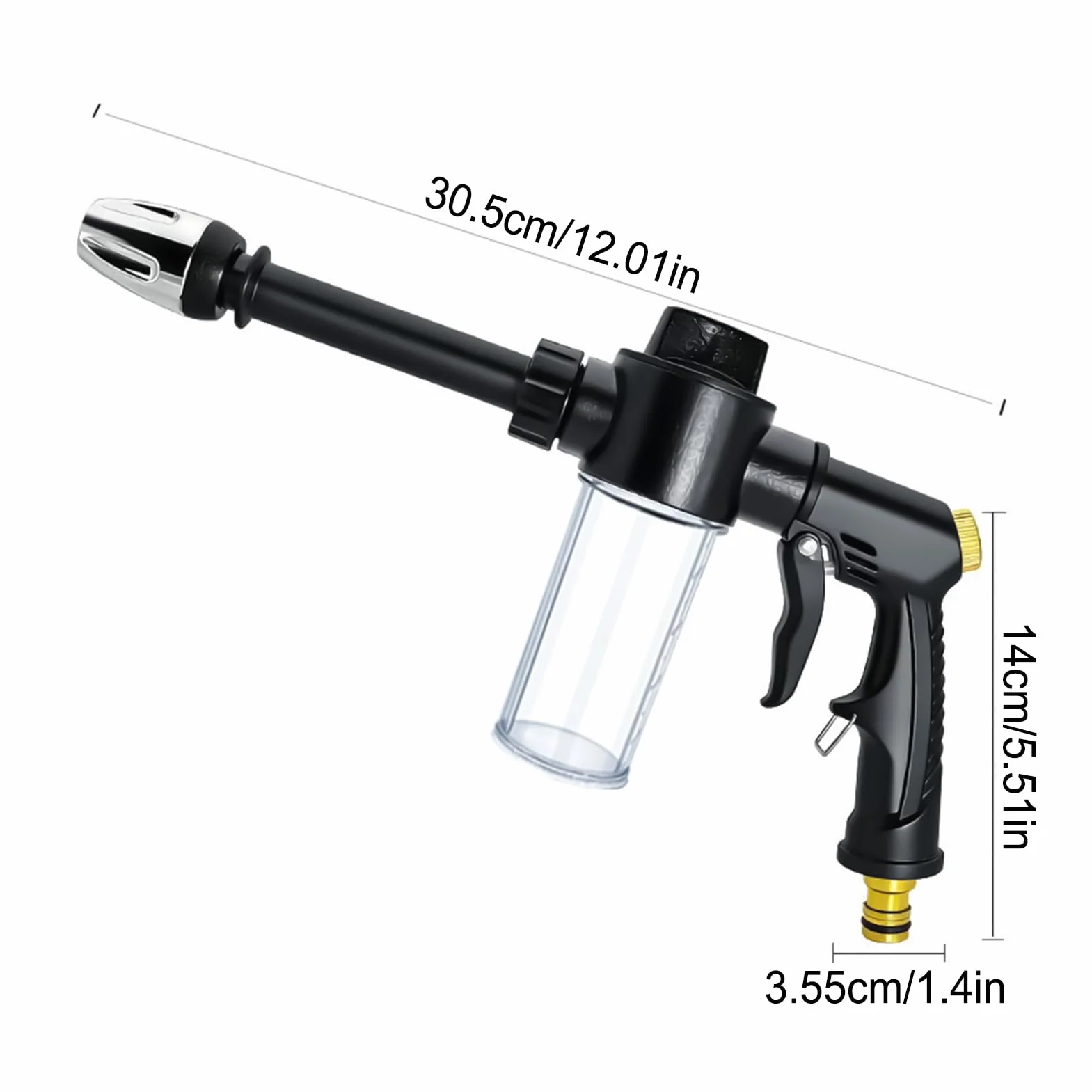 Pistola Per Schiuma, Pistola Per Lavaggio Auto Con Getto Di Schiuma Regolabile Per Auto, Include Dispenser Di Sapone, Per Pulizia Moto Camion Giardino Pannelli Per Animali Domesti