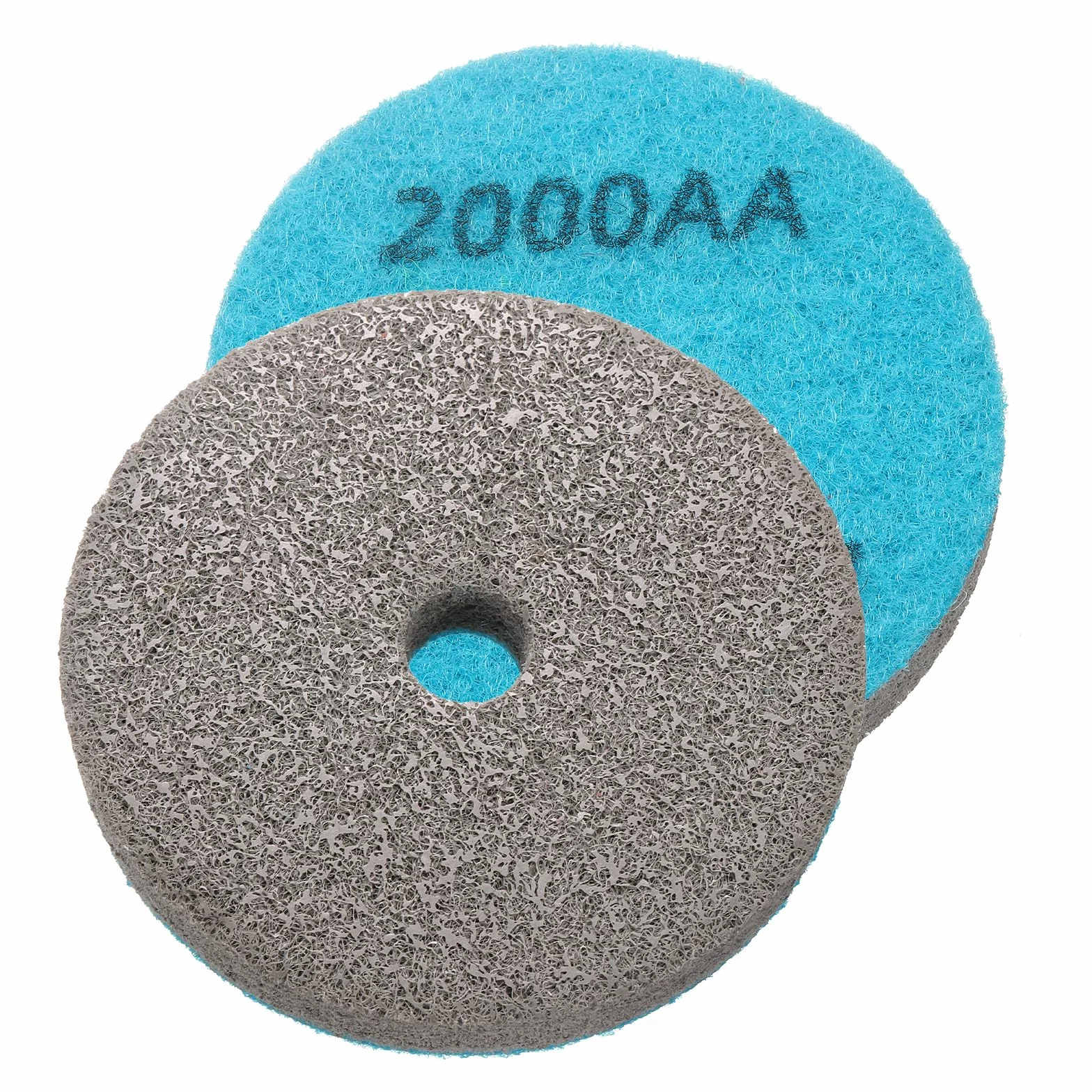 QUARKZMAN 2pcs Tamponi diamantati blu-grigi da 3" 2000 grani - Dischi spugna abrasivi in fibre con smeriglio per lucidatura a umido di marmo, cemento e pietra