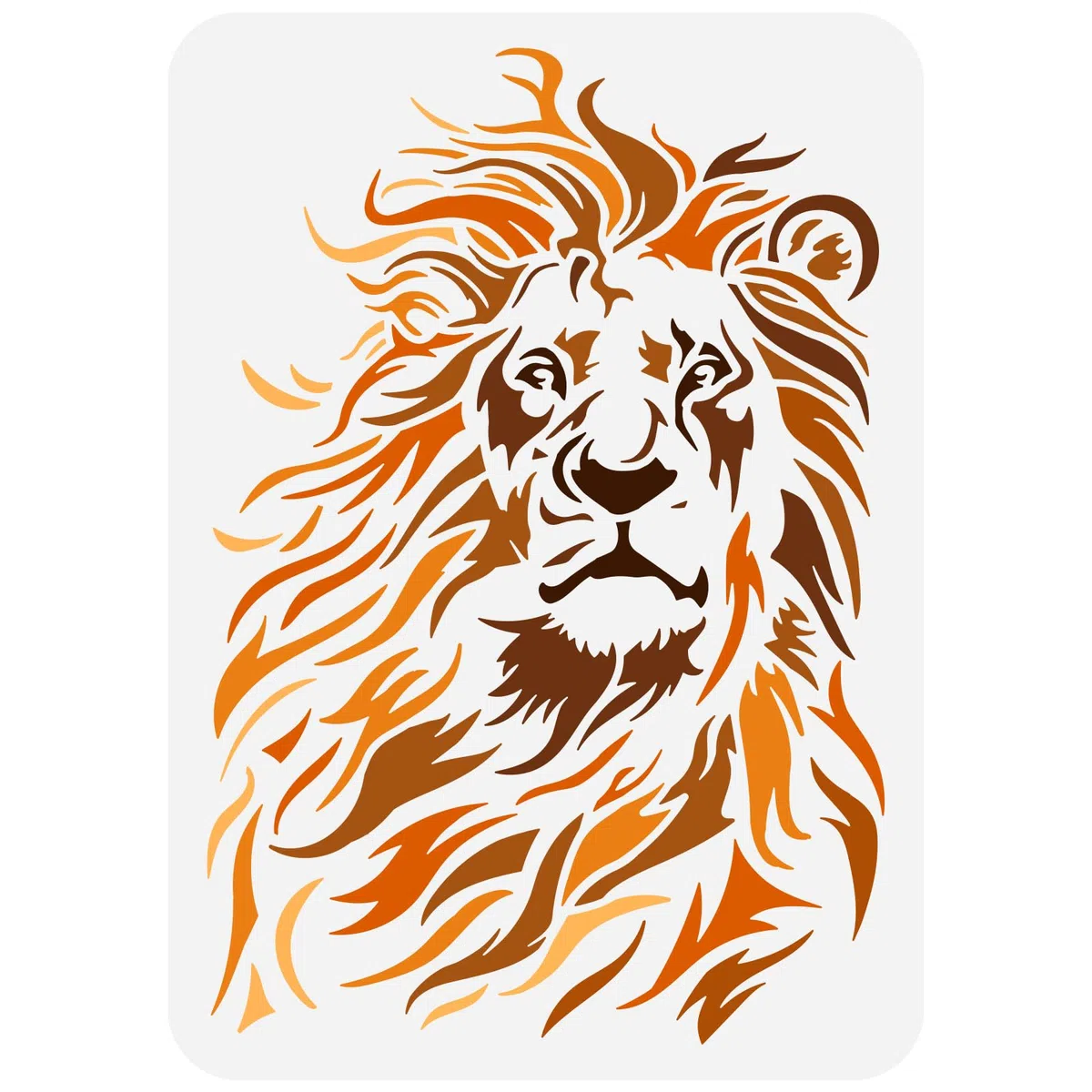 FINGERINSPIRE Sciabola da Leone Tribale, Modello per Dipinti 29,7x21 cm, Grande Disegno di Leone, Modello in Plastica, Tema Animale Domestico, Sciabola da Pittura per Fai-da-Te, Artigianato, Lavori a