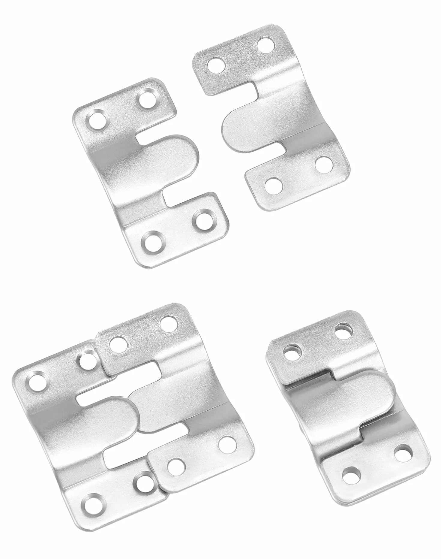 Ganci ad Incastro in Ferro Zincato 8 Paia 54x30 mm QWORK