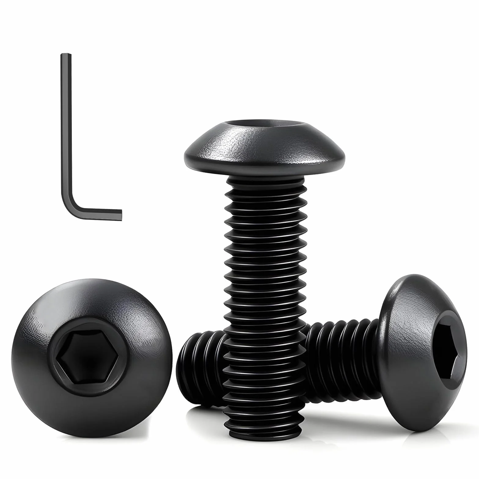 50 pezzi M3 x 10 mm viti a testa semisferica M3 in acciaio inox A2 V2A nere viti a testa piatta con esagoni incassati per decorazione, mobili e costruzione