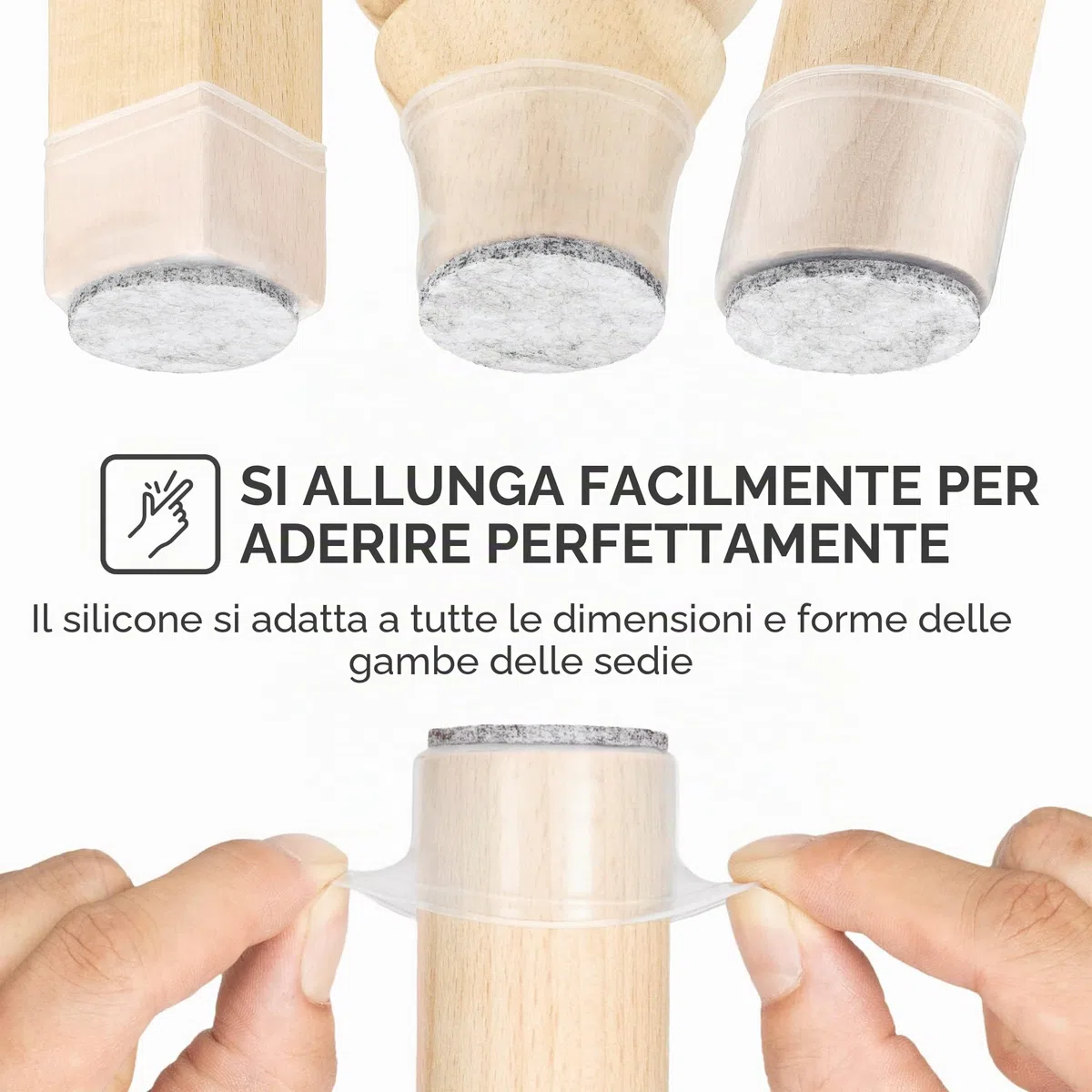 Aneaseit Protezioni per gambe della sedia, 3,8 cm x 16 pezzi, in morbido silicone, per piedini di mobili e pavimenti in legno, misura media