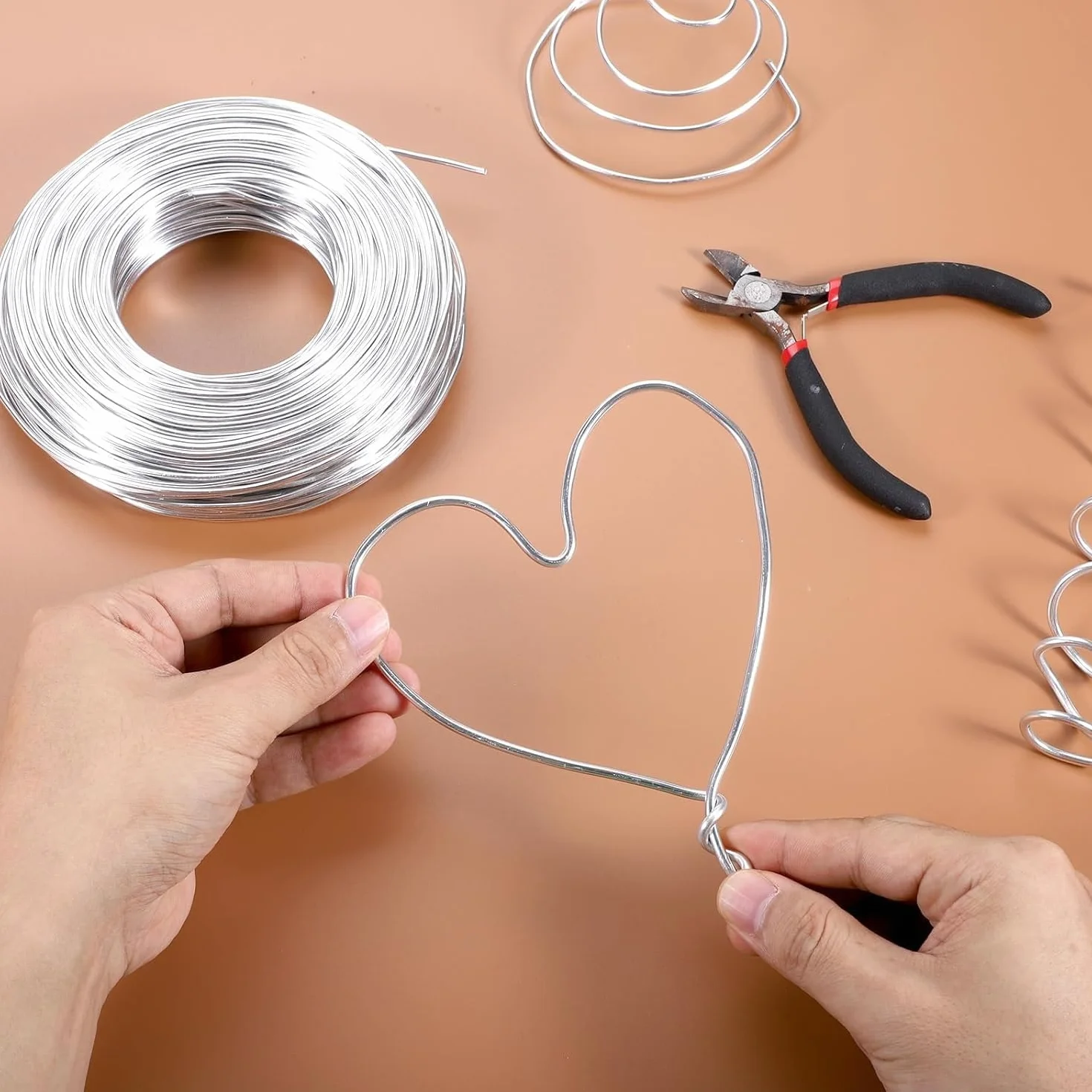TECHZOCO Filo di ferro zincato, filo floreale, filo di artigianato, rotolo di filo di acciaio plastificato, filo di legatura flessibile, filo fai da te, diametro 1,6 mm, lunghezza 15 metri
