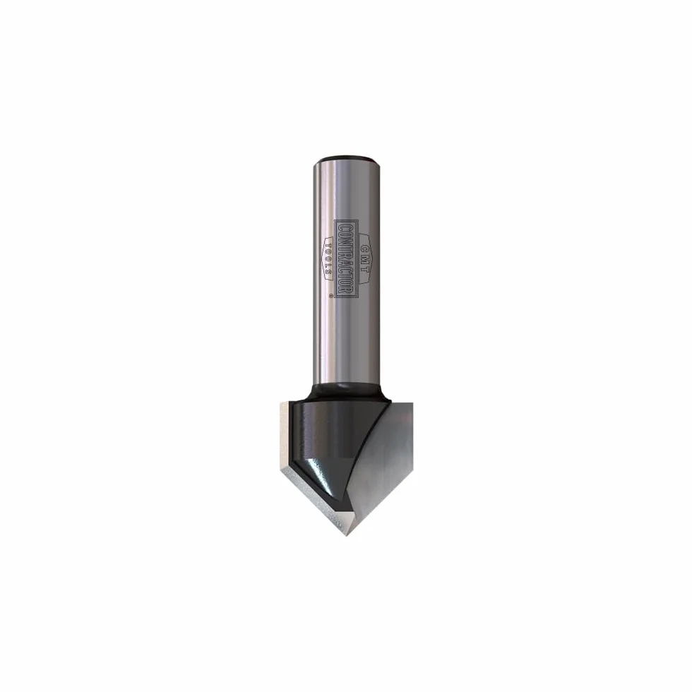 CMT Orange Tools K915-160 Fresa per intagli a "V" HW Z2 S=8mm D=16mm | Metallo duro saldato, Z2 S=8mm, D=16mm, I=16mm, L=45mm, A=90°mm, rotazione destra