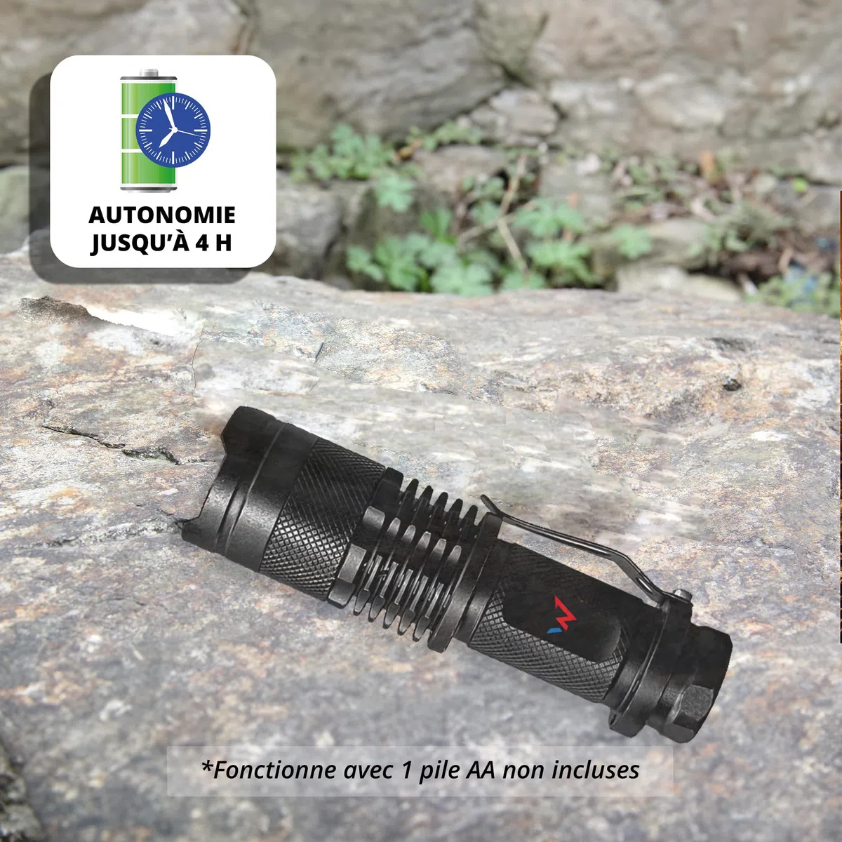 W WONDER FULL ENERGY - Mini torcia elettrica 70 lumen, IP44, 3 modalità