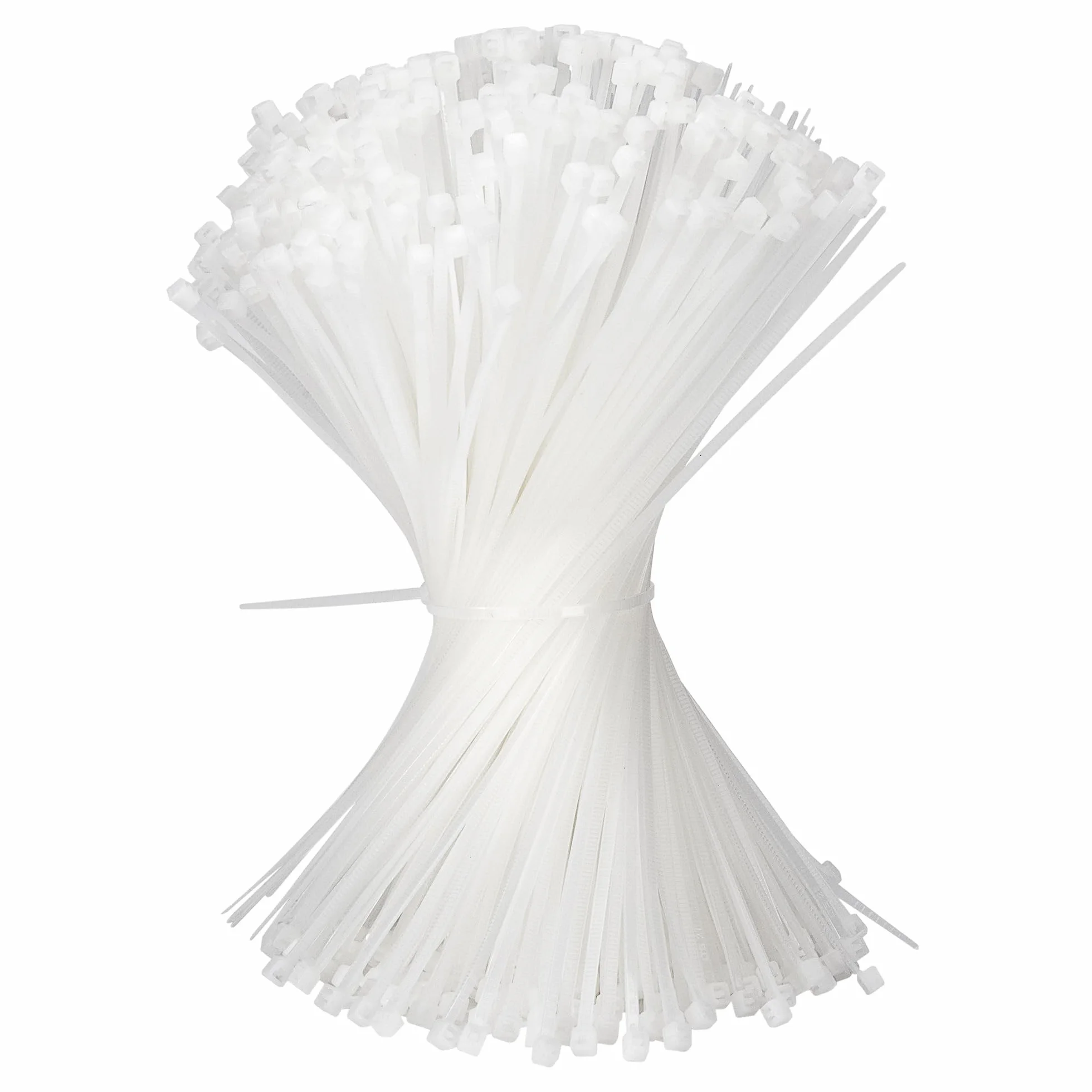 QIMEI-SHOP 500 Pezzi Fascette Plastica Bianche 200 mm x 2,5 mm Fascette Elettricista Lunghe Cavi Nylon per Cablaggio Cable Management Giardinaggio