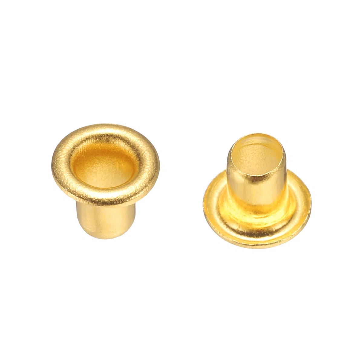 QUARKZMAN 100Pz Occhielli in Metallo Foro 2mm Occhielli per Teloni Piccolo Occhiello per Scarpe Vestiti Cintura Tessuto Borsa Fai da Te Progetto, Oro Tonalità